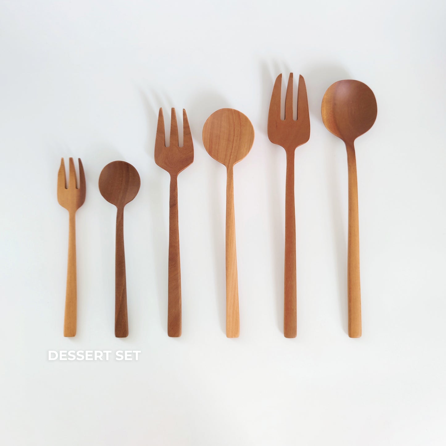 DESSERT SET | NATURAL WOOD CUTLERY