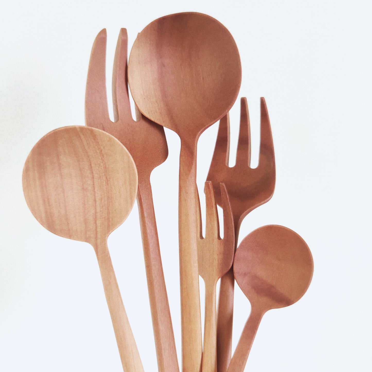 DESSERT SET | NATURAL WOOD CUTLERY